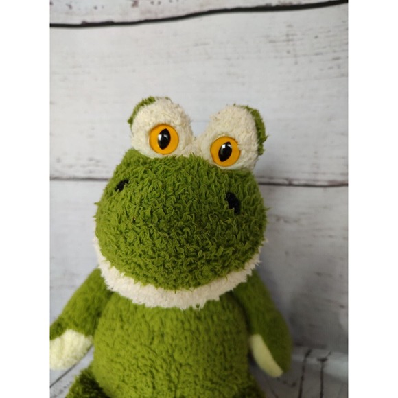 Animal Adventure Green And White Cream Frog 14 Inch Plush Stuffed Animal - Picture 2 of 6